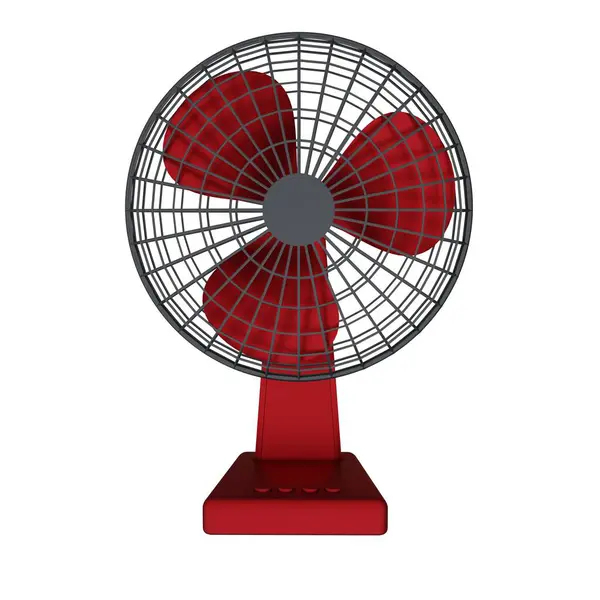 Червоний Стіл Вентилятор Ізольовані Білому Тлі Візуалізація — стокове фото