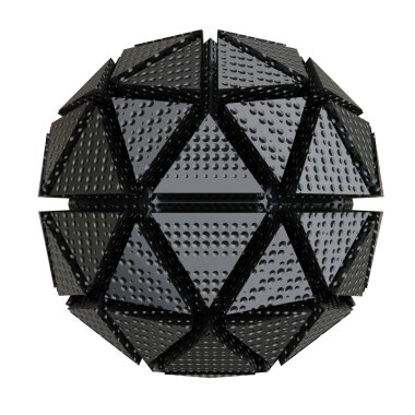 Soyut Yuvarlak Şekil. Beyaz arka planda izole edilmiş. 3B görüntüleme.