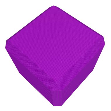 Soyut Kare Şekli. Beyaz arka planda izole edilmiş. 3B görüntüleme.