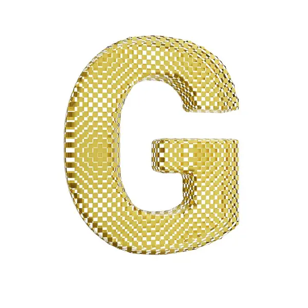 Золотая Заглавная Буква Изолированная Белом Фоне Рендеринг — стоковое фото