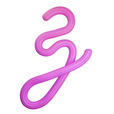 Pembe gradyan kremalı Z harfi. 3 boyutlu görüntüleme. Beyaz arkaplanda izole.