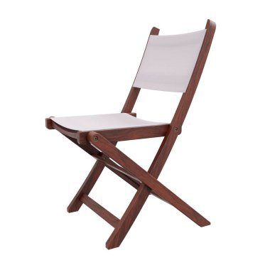 3 Boyutlu Gerçekçi Tahta Sandalye. Beyaz arkaplanda izole.