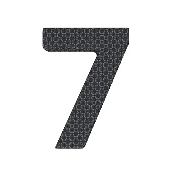 ナンバー7ブラックテクスチャ 白い背景に孤立した 3Dレンダリング — ストック写真