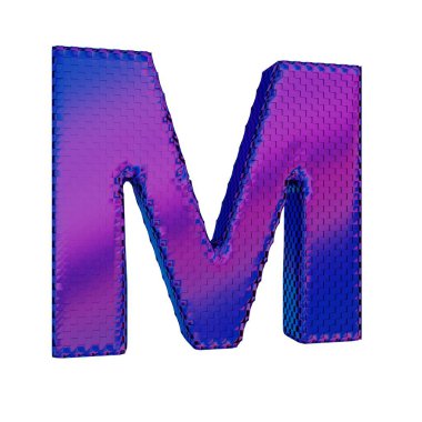 Mor Cam Doku Harfi A. Beyaz arka planda izole edilmiş. 3B görüntüleme.