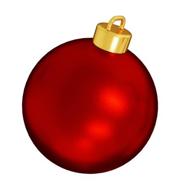 Kırmızı Noel Balosu. 3 boyutlu görüntüleme. Beyaz bir arkaplanda izole edilmiş.