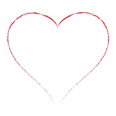 El yapımı kalp. Beyaz bir arka planda izole edilmiş. Vektör grafiği