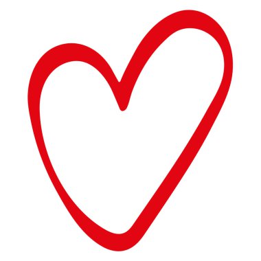 El yapımı kalp. Beyaz bir arka planda izole edilmiş. Vektör grafiği