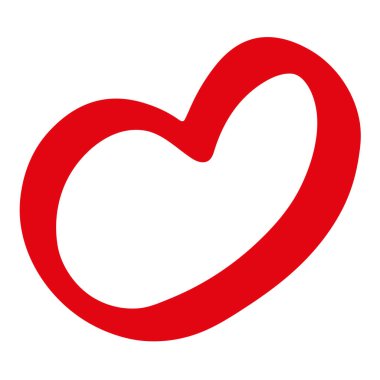 El yapımı kalp. Beyaz bir arka planda izole edilmiş. Vektör grafiği