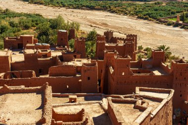 North Africa. Morocco. Ksar Ait Benhaddou in the Atlas Mountains of Morocco. UNESCO World Heritage Site since 1987. View on a rooftops