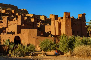 North Africa. Morocco. Ksar Ait Benhaddou in the Atlas Mountains of Morocco. UNESCO World Heritage Site since 1987. The Kasbah