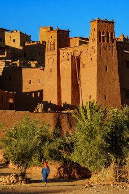 North Africa. Morocco. Ksar Ait Benhaddou in the Atlas Mountains of Morocco. UNESCO World Heritage Site since 1987. The Kasbah