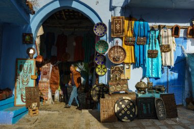 North Africa. Morocco. Chefchaouen. A souvenirs shop in the medina