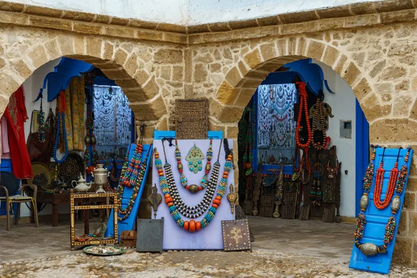 stock image Morocco. Essaouira. Three women dressed in djellaba walk down a street in the medina