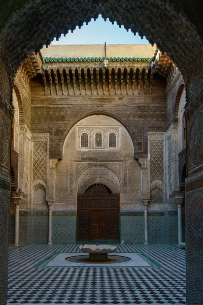 Marrocos Fes Attarine Madrasa Fes Medina Foi Construído Pelo Sultão — Fotografia de Stock