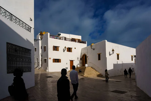 Morocco Rabat White Wall Kasbah Udayas Initially Built 12Th Century — Stock Photo, Image