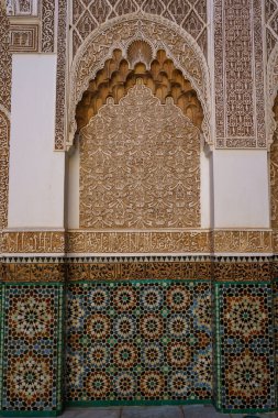 Kuzey Afrika. Fas 'ta. Marakeş. Madrasa Ben Youssef. Fas 'ın en büyük ve en önemli medresesi.