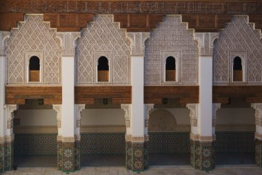 Kuzey Afrika. Fas 'ta. Marakeş. Madrasa Ben Youssef. Fas 'ın en büyük ve en önemli medresesi.