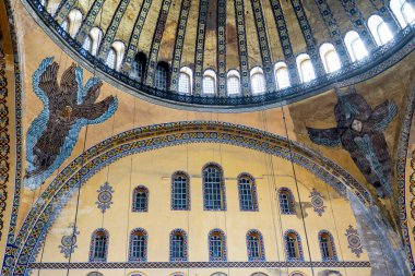 Hindi. İstanbul. Sultanahmet distric. Ayasofya. Melekleri tasvir eden Bizans mozaiği