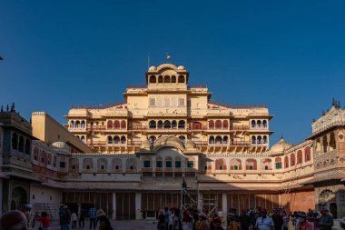 Hindistan. Rajasthan. Jaipur. Şehir Sarayı. Pritam Niwa Chowk 'un genel manzarası