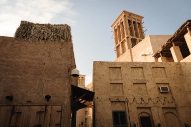 Local sandstone building at Al seef at Dubai Creek, Dubai UAE