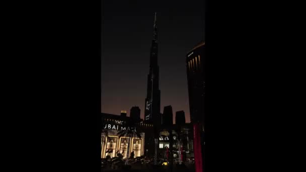 Dubai Mall Burj Khalifa Background Editorial Taken January 2023 Dubai — Vídeo de stock