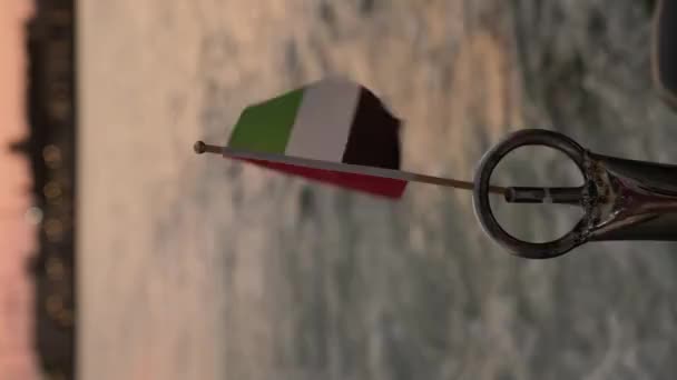 Uae Country Flag Waving Back Sailboat Dubai Creek — Stok video
