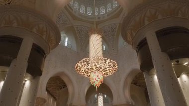 Interior of Sheikh Zayed mosque in Abu-Dhabi. Editorial taken 3 January 2023, Abu-Dhabi, UAE,