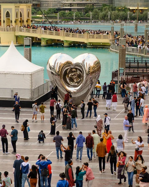 Dubai Emiratos Árabes Unidos Diciembre 2022 Dubai Steel Heart Escultura — Foto de Stock