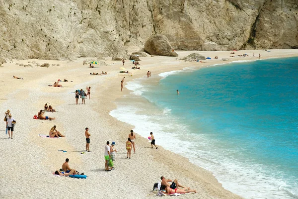 Vistas Panorámicas Playa Porto Katsiki Playa Más Hermosa Isla Lefkada — Foto de Stock