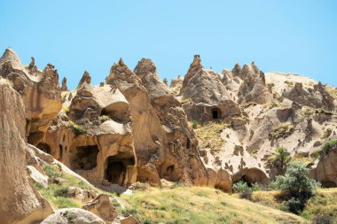 Kasaba ve kaya oluşumları Zelve Vadisi, Kapadokya cave