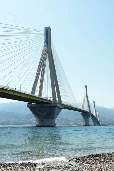 Pohled Most Rio Antirio Patře Řecku — Stock fotografie