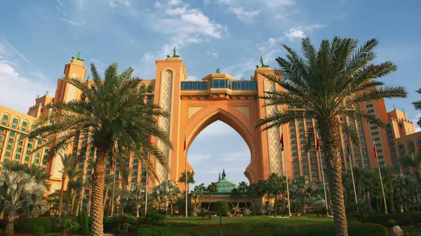 Dubai Emiratos Árabes Unidos Enero 2023 Panorama Del Famoso Hotel Imagen de archivo