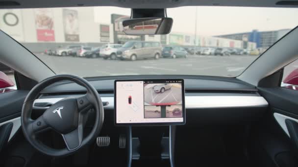 Kiev Oekraïne Augustus 2021 Autonome Auto Detecteert Omgeving Met Een — Stockvideo