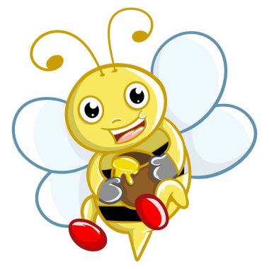 bir arı bal getiren çizimi