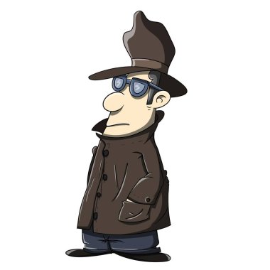 illustration of a men who was in undercover clipart