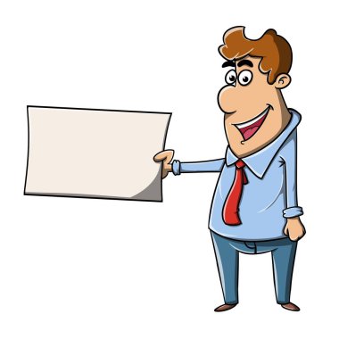 bir flash kart tutan işadamı çizimi