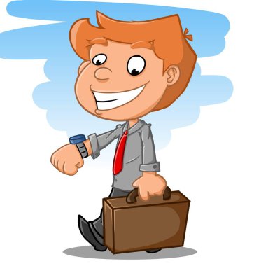 office için gitmek üzereyken bir çalışan çizimi