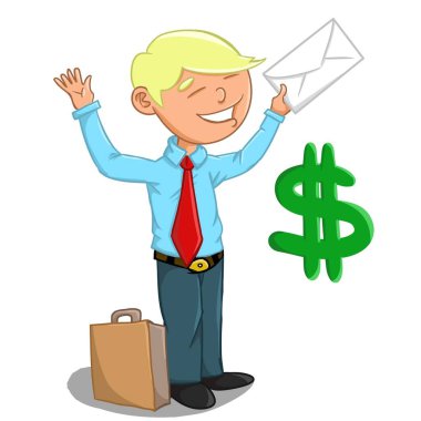 bir bonus almak mutlu olan biri gösteren resim