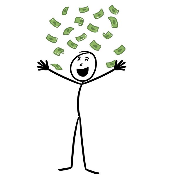 Фигурист, который очень счастлив, потому что приносит деньги