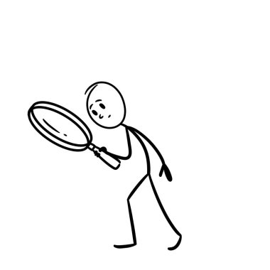 Birisinin elinde çok büyük bir büyüteç tuttuğunu gösteren bir resim.