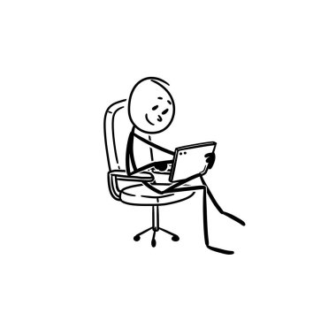 Alet çalarken oturan birinin resmi