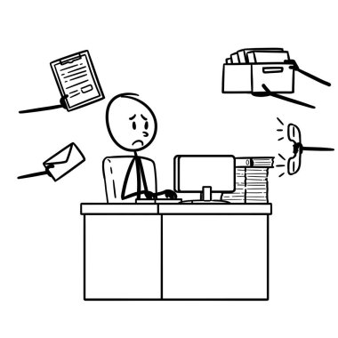 Ofiste oturan ve bitirmesi gereken bir sürü işi olan biri.