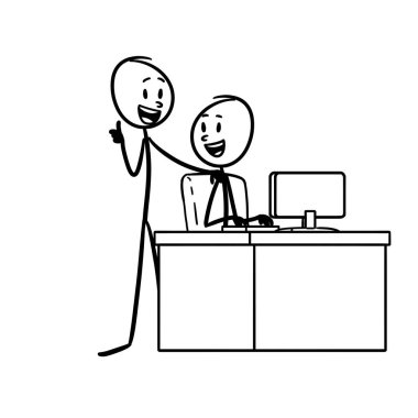 İşteki bir arkadaşım başka bir arkadaşına onay veriyor.