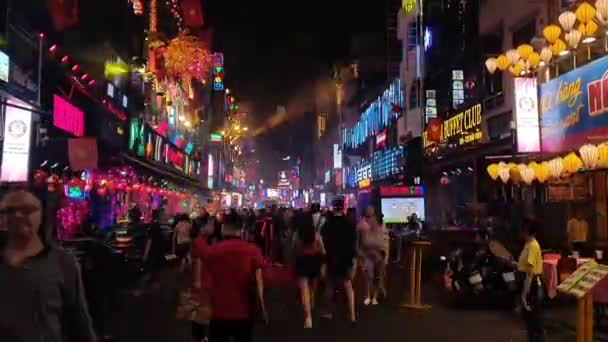 Chi Minh City Viet Nam Januari 2024 Kehidupan Malam Energi — Stok Video