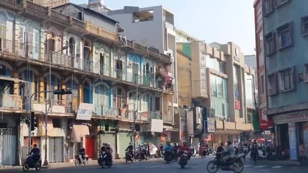 Chi Minh City Viet Nam Jan 2024 Antiguo Edificio Con — Vídeo de stock