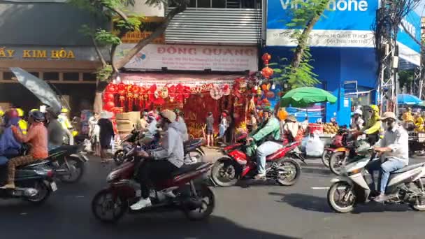 Chi Minh Ciudad Viet Nam Ene 2024 Multitud Personas Decoración — Vídeos de Stock