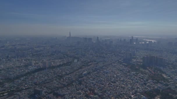 Воздушный Вид Азиатский Город Вопросе Качества Воздуха Загрязнение Воздуха Городах — стоковое видео