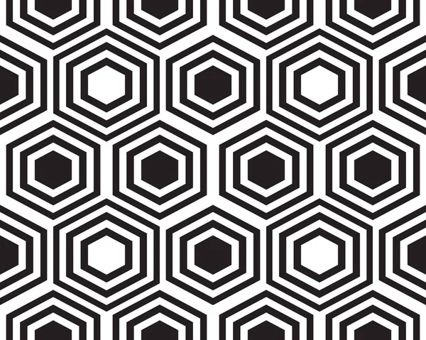 Geometrische Zwarte Zeshoeken Naadloos Patroon Een Witte Achtergrond Creatief Design Rechtenvrije Stockvectors