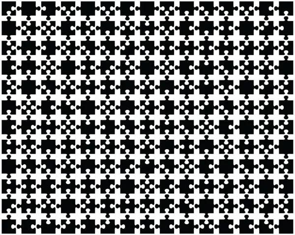 Einzelne Teile Eines Großen Schwarzen Puzzles Auf Weißem Hintergrund — Stockvektor