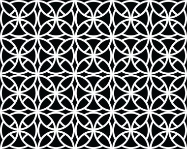 Siyah ve beyaz desenlerin kusursuz arkaplanı, yaratıcı tasarım şablonları